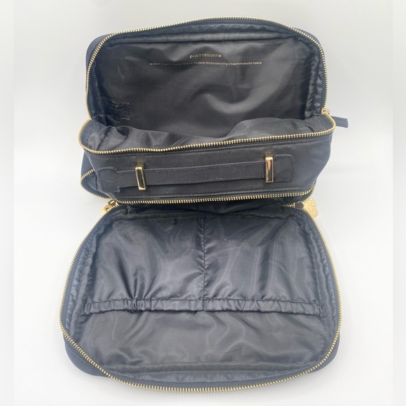 Paco Rabanne Cosmetic Makeup Bag Organizer Authentic Black Gold Excellent Cond. - Picture 4 of 5